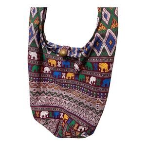 Cross Body Bag Satchel Purse Made in Thailand Travel Vacation Elephant Cotton